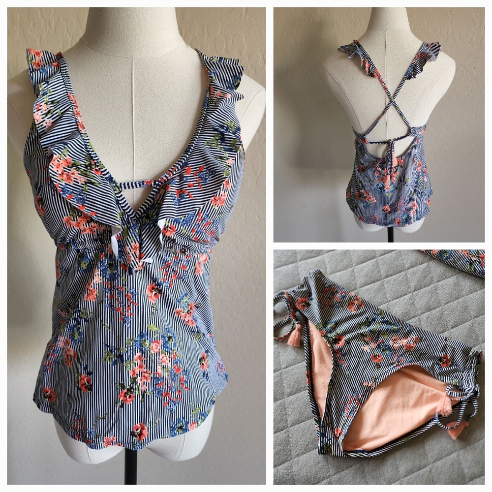 Gibson Latimer 2 piece Tankini Swimsuit‎ S/M